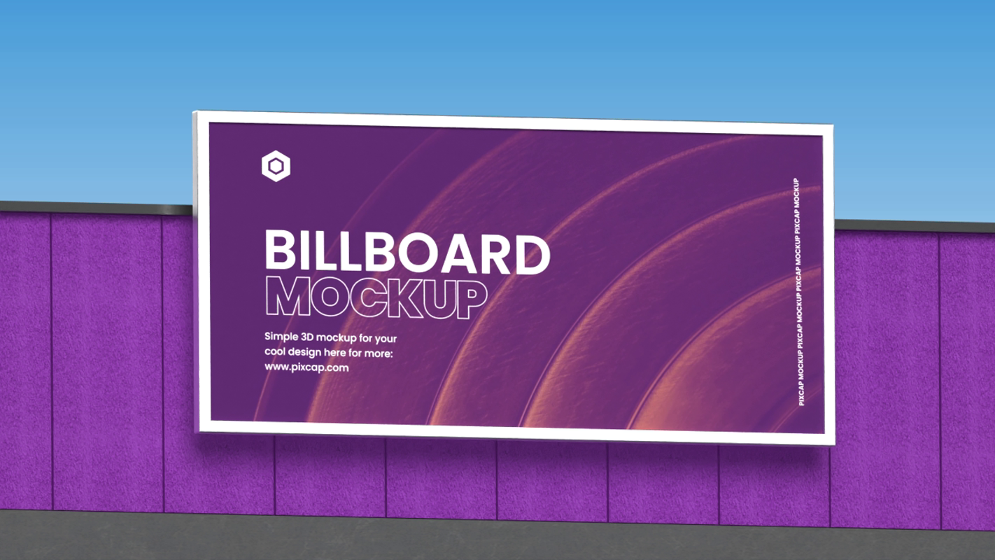 Billboard On Building 3D Mockup 3D Template