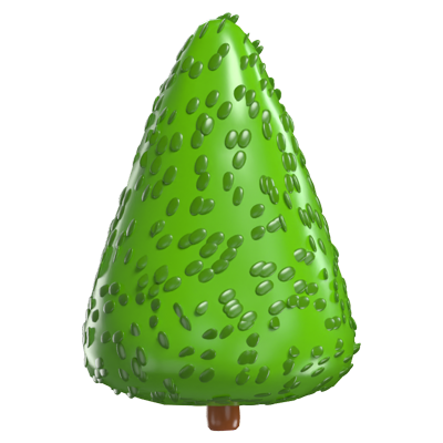 3D Cone Shaped Deciduous Bush Model Nature's Sculptural Foliage 3D Graphic