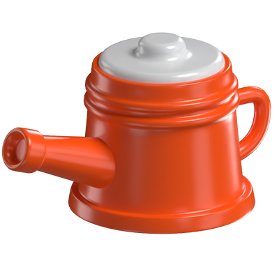 3D Red Watering Can Stylish Irrigation 3D Graphic