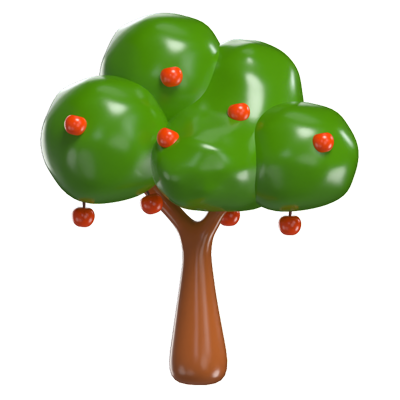 3D Apple Tree Model Orchard Emblem Of Harvest And Abundance 3D Graphic
