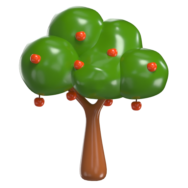 3D Apfelbaum Modell Obstgarten Emblem der Ernte und Überfluss 3D Graphic