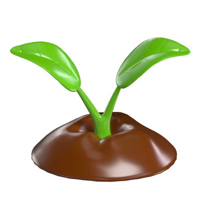 3D Sprout Model Growth And Renewal In Nature 3D Graphic