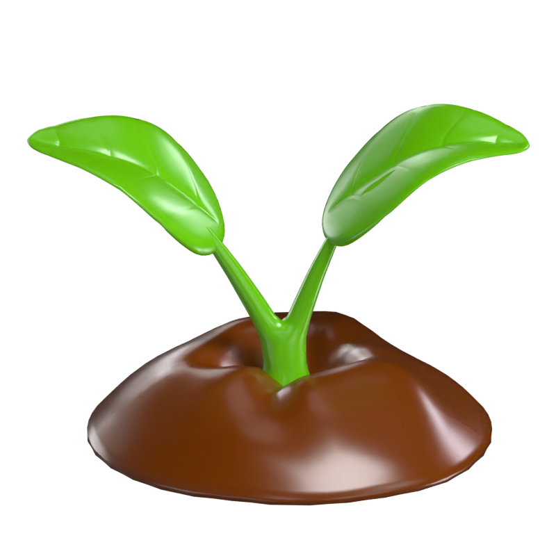 3D Sprout Model Growth And Renewal In Nature 3D Graphic