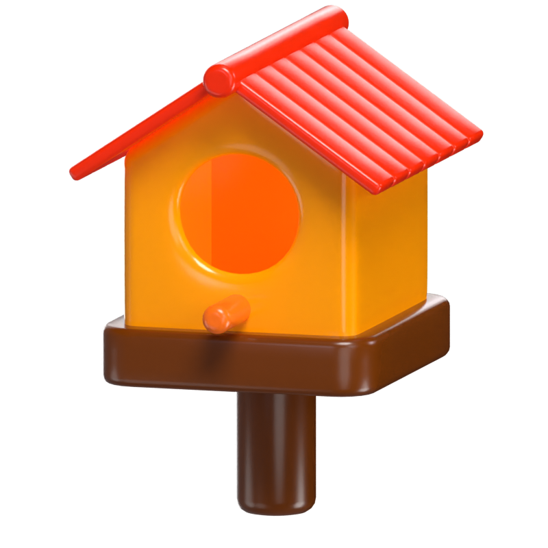 3D Birdhouse Model Charming Haven For Feathered Friends 3D Graphic