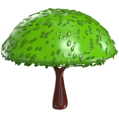 3D Umbrella Shaped Foliage Nature Canopy 3D Graphic