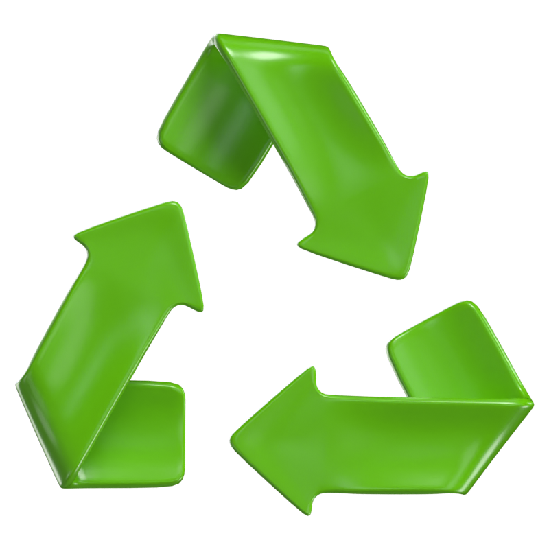 3D Recycle Sign Model Symbol für Nachhaltigkeit und Umweltbewusstsein 3D Graphic