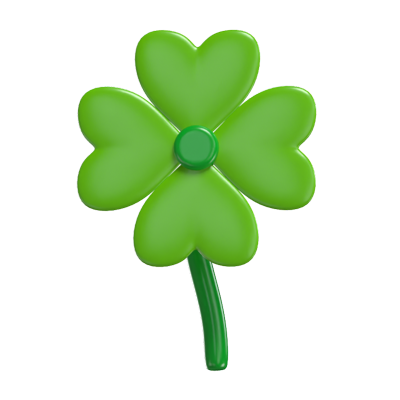 3D Clover Icon Model Symbol Of Luck And Fortune 3D Graphic