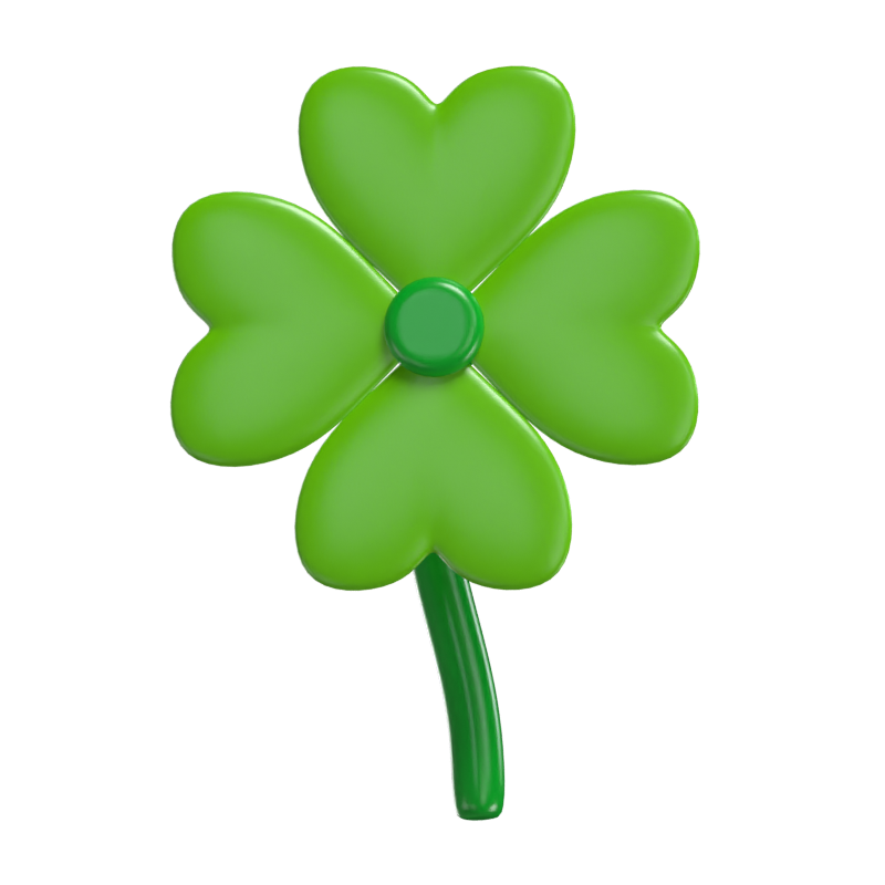 3D Clover Icon Model Symbol Of Luck And Fortune 3D Graphic