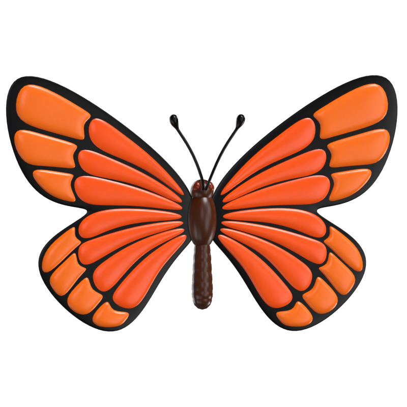 3D Butterfly Model Nature's Graceful Winged Wonder 3D Graphic