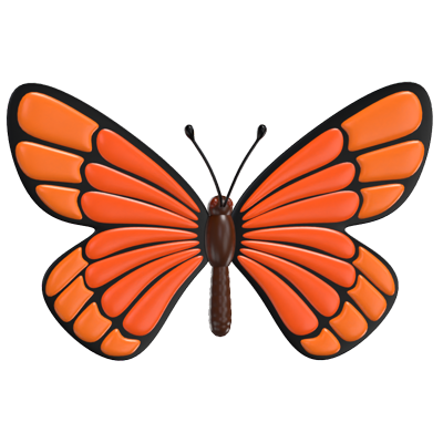 3D Butterfly Model Nature's Graceful Winged Wonder 3D Graphic