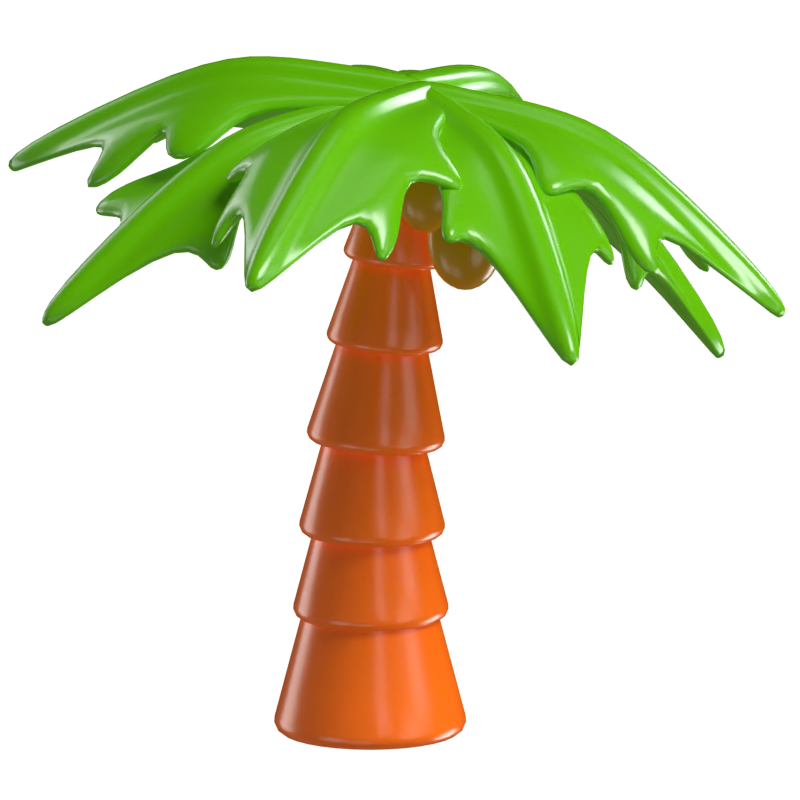 3D Coconut Tree Model Iconic Symbol Of Tropical Paradise 3D Graphic