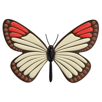 3D Red Tip Butterfly Model Graceful Fluttering Beauty 3D Graphic