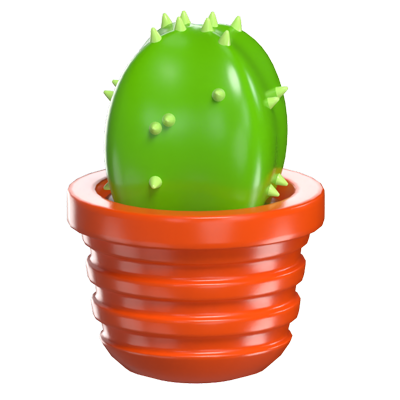 3D Cactus Plant Pot Model Desert Charm For Indoor Decor 3D Graphic