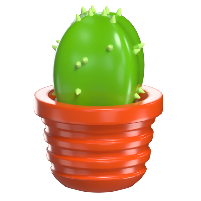 3D Cactus Planta Maceta Modelo Desierto Encanto Para Decoración Interior 3D Graphic