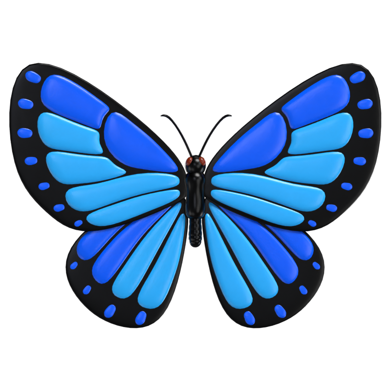 3D Blauer Morpho Modell Majestätisches Symbol der tropischen Schönheit 3D Graphic