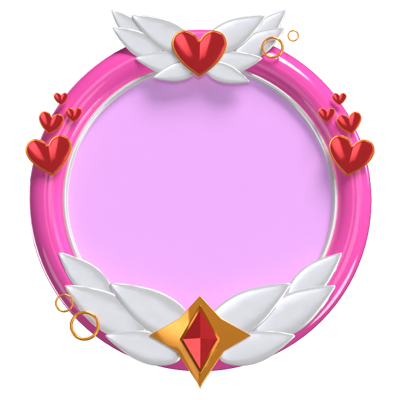  3D Fantasy Frame Pink With Heart And Ring  3D Graphic
