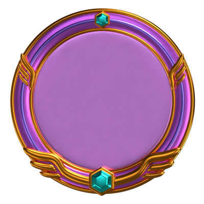 3D Fantasy Frame With Gold Details 3D Graphic
