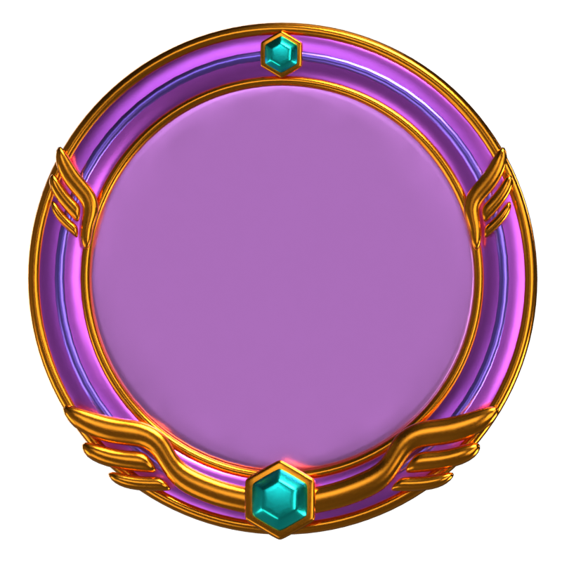 3D Fantasy Frame With Gold Details