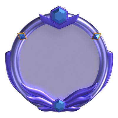 3D Fantasy Frame With Blue Diamonds  3D Graphic