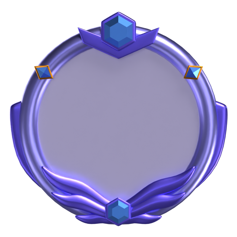 3D Fantasy Frame With Blue Diamonds 