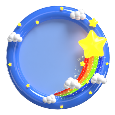 3D Fantasy Frame With Shooting Stars  3D Graphic