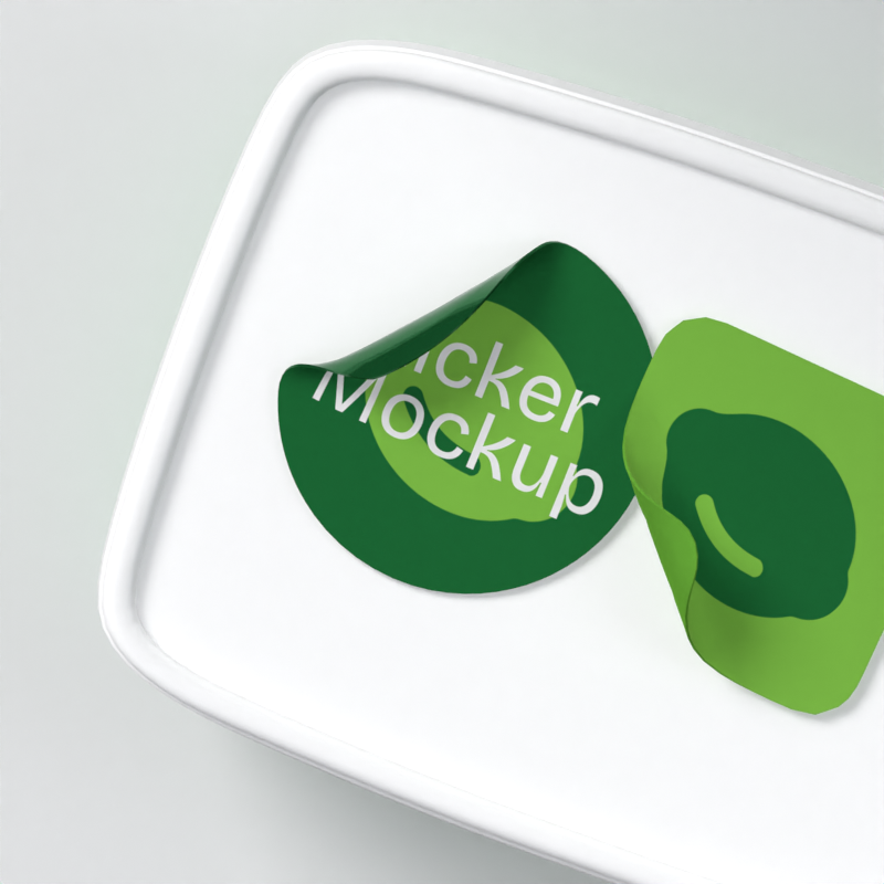 Stickers 3D Mockup Essential Branding Brand Kit 3D Template