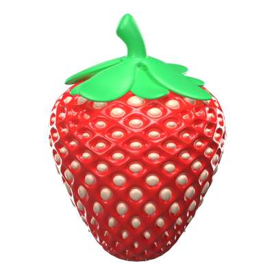 3D Strawberry Fruit Icon 3D Graphic