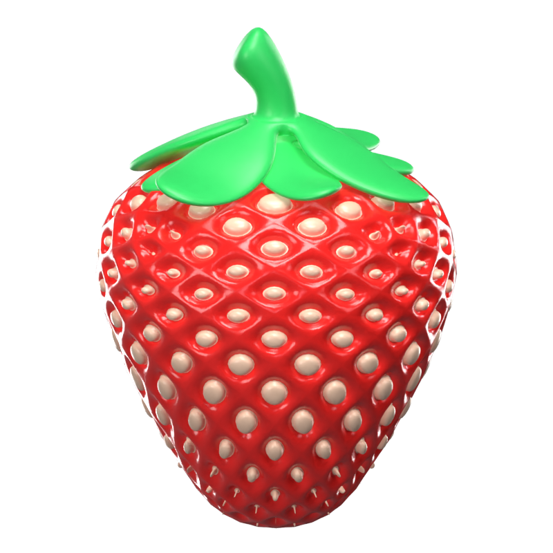 3D Strawberry Fruit Icon