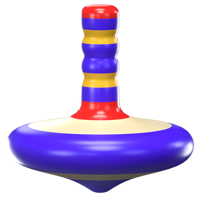 3D Spinning Top Icon 3D Graphic