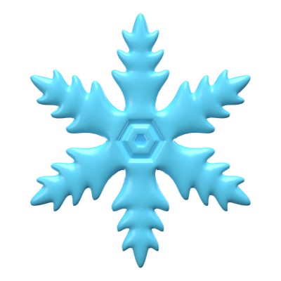 3D Snowflake Icon Model 3D Graphic