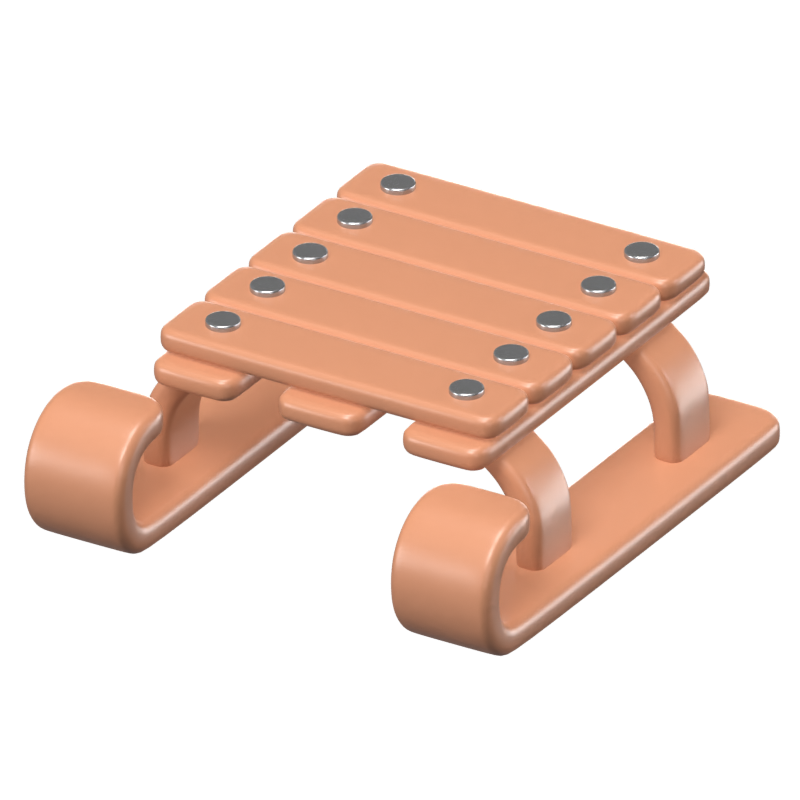 3D Sled Icon Model