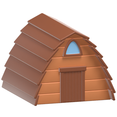 3d-holzhütte-symbol 3D Graphic