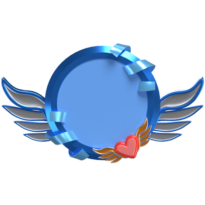 3D Fantasy Frame With Winged Heart 3D Graphic