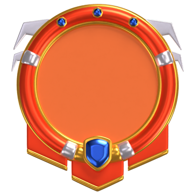  3d fantasy frame orange mit blauen kristallen 3D Graphic