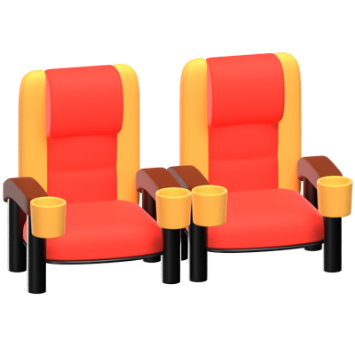 A Pair Of Cinema Seats 3D Icon 3D Graphic