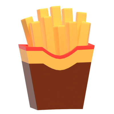 3D French Fries Icon 3D Graphic