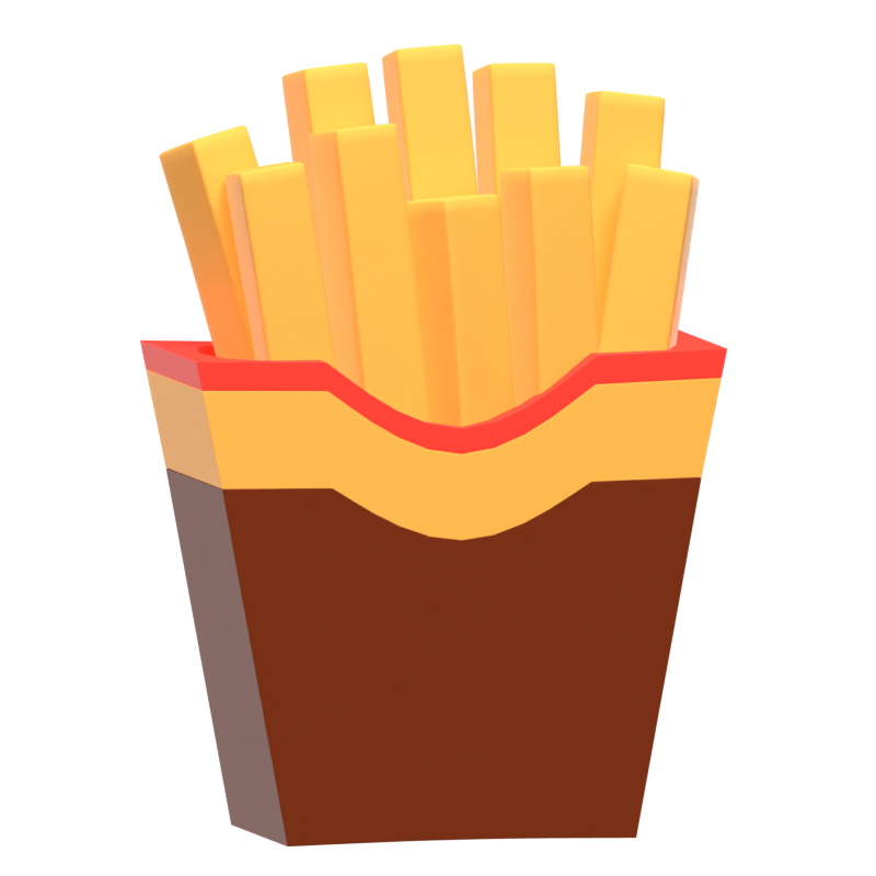 Icono 3D de patatas fritas