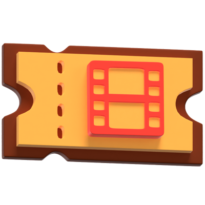 Movie Ticket 3D Icon Model 3D Graphic