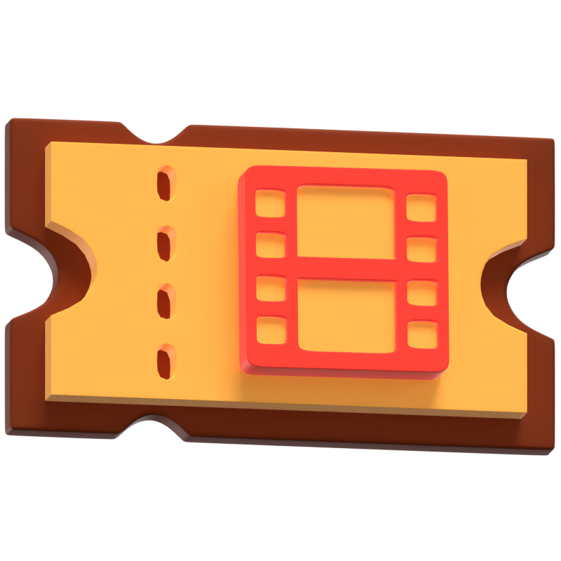 Movie Ticket 3D Icon Model