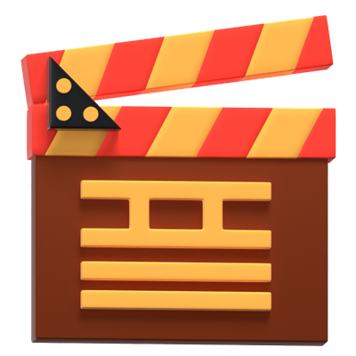 3D Movie Clapperboard 3D Graphic
