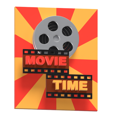 3D Movie Time Poster 3D Graphic