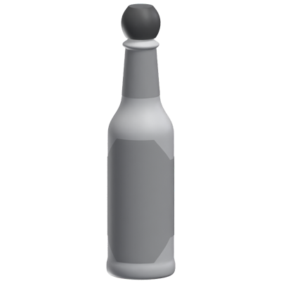 Slim Sauce Bottle With Rounded Cork 3D Model 3D Graphic