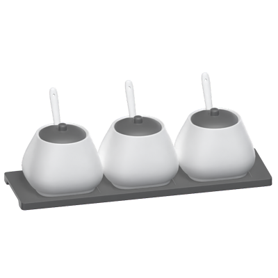 Three Jars With Spoons On Tray 3D Model 3D Graphic