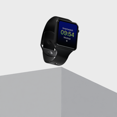 Smart Watch On The Edge 3D Animation Mockup 3D Template