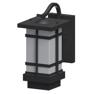 Rectangular Shaped Exterior Wall-Mounted Lamp 3D Model 3D Graphic