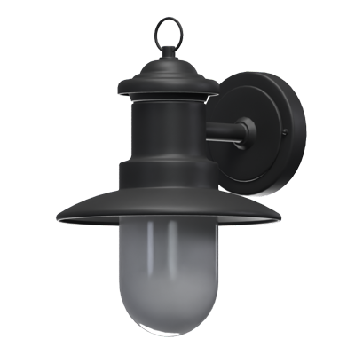 Long Lightbulb Exterior Wall-Mounted Lamp 3D Model 3D Graphic