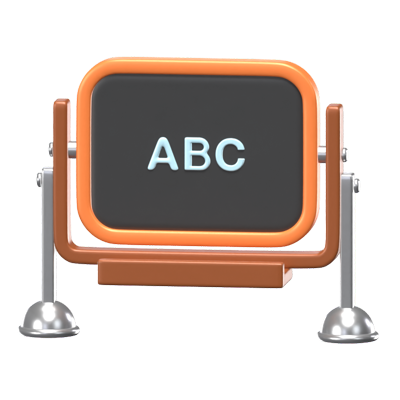 3D Standing Chalkboard Icon Model 3D Graphic