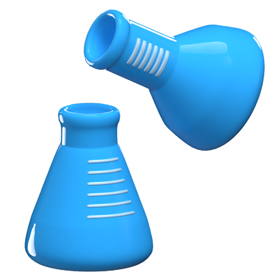 A Pair Of Chemical Flasks 3D Icon 3D Graphic