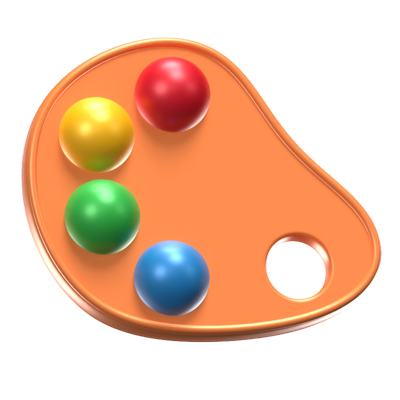 Color Palette 3D Icon 3D Graphic