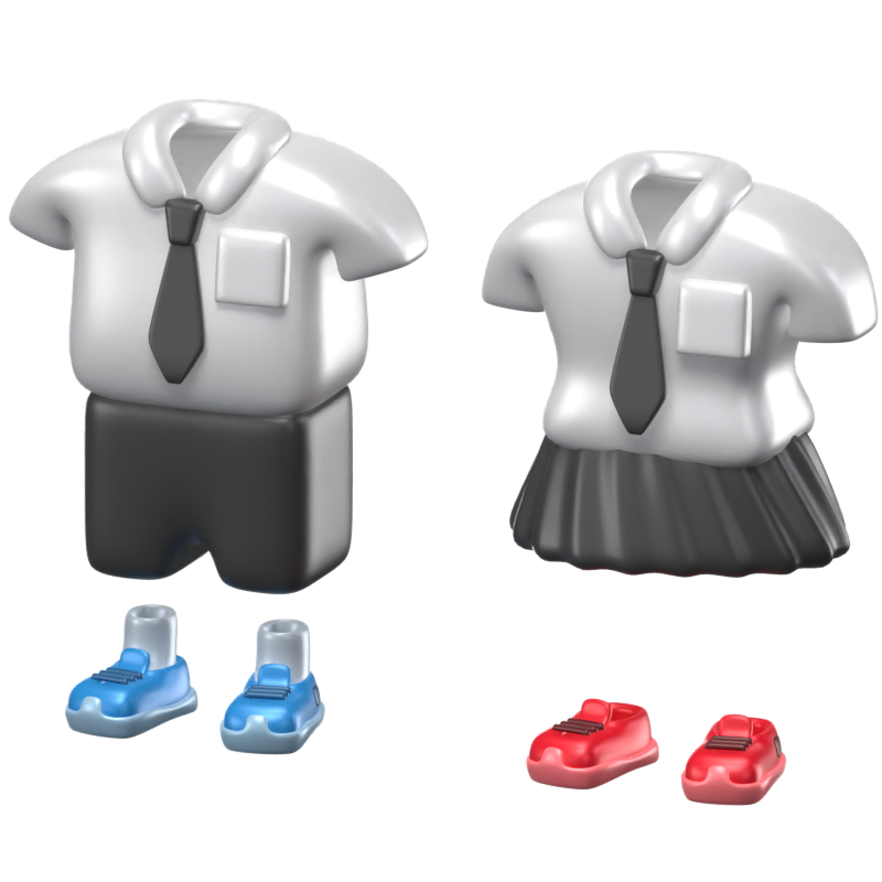 A Pair Of School Uniforms 3D Graphic